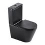 ONLY OPENED - Matt Black Close Coupled Rimless Closed Back Toilet with Soft Close Seat - Newport