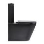 ONLY OPENED - Matt Black Close Coupled Rimless Closed Back Toilet with Soft Close Seat - Newport