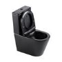 ONLY OPENED - Matt Black Close Coupled Rimless Closed Back Toilet with Soft Close Seat - Newport