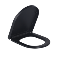 Black Round Wrap Over Soft Close Toilet Seat with Quick Release - Newport