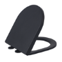 Black Round Wrap Over Soft Close Toilet Seat with Quick Release - Newport