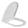 White Round Soft Close Toilet Seat with Quick Release & White Hinges - Newport