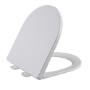 White Round Soft Close Toilet Seat with Quick Release & White Hinges - Newport