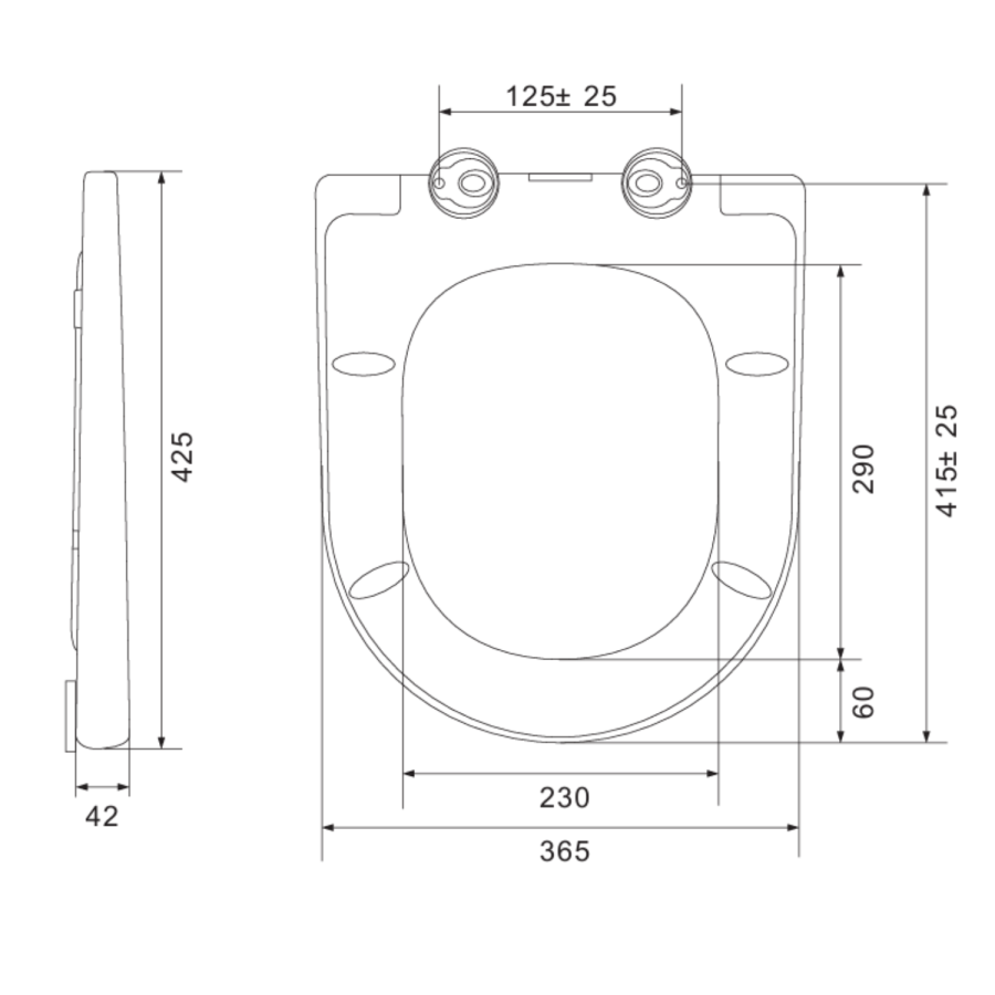 White Round Soft Close Toilet Seat with Quick Release & White Hinges - Newport