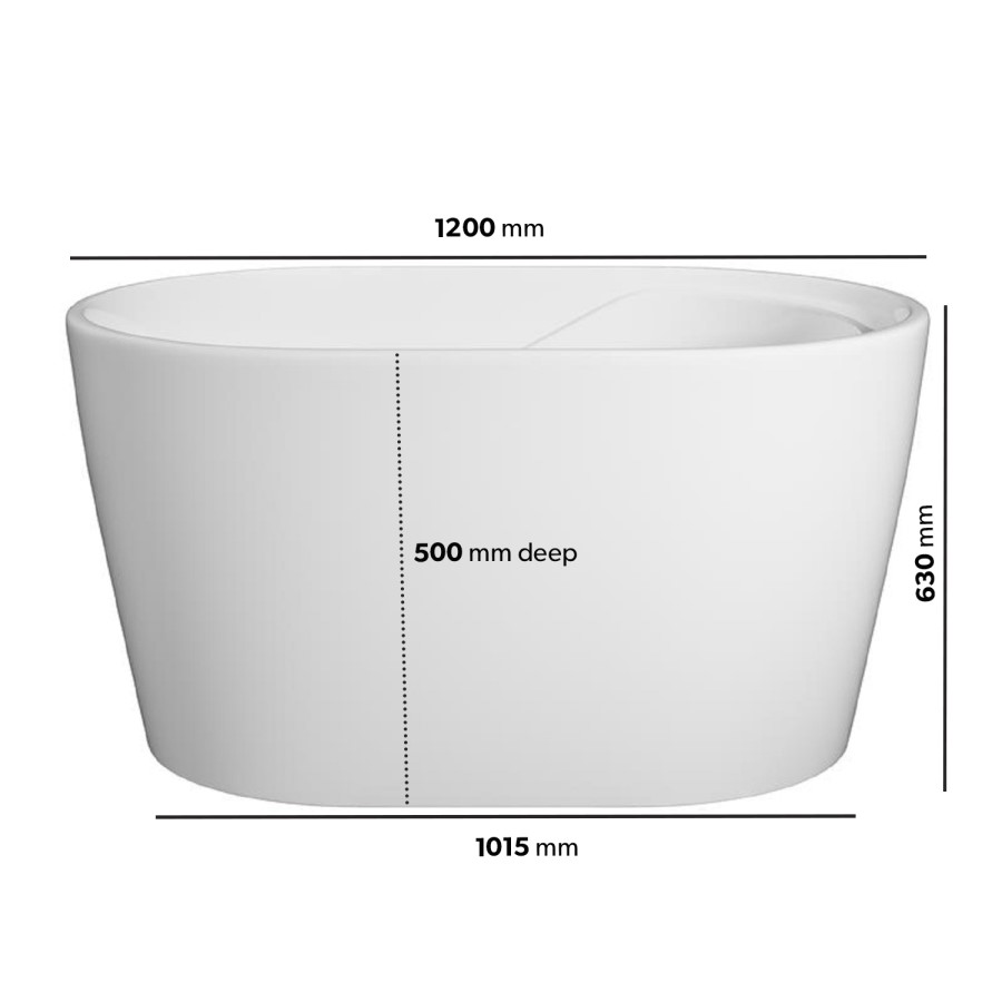 Freestanding Japanese Soaking Deep Bath With Seat 1200 x 630mm - Niki