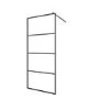 1000mm Black Grid Shower Screen for Wet Room & Walk In Shower - Nova
