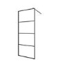 800mm Black Grid Frame Shower Screen for Wet Room & Walk In Shower - Nova