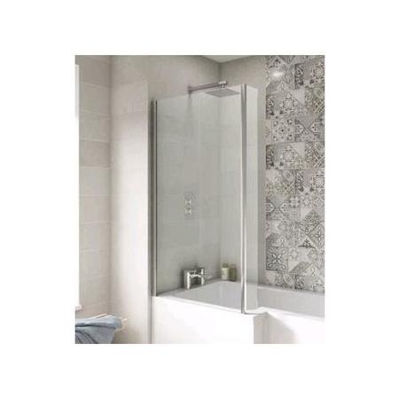 1400 x 808mm L Shape Fixed Bath Screen