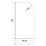 Single Ended Shower Bath with Front Panel & Hinged Chrome Bath Screen 1800 x 800mm - Rutland