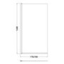 1400 x 785mm Straight Square Hinged Bath Screen