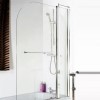 Hinged Chrome Bath Shower Screen with Towel Rail - Fiji