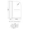 Single Ended Shower Bath with Front Panel &amp; Hinged Chrome Bath Screen with Towel Rail 1700 x 700mm - Alton
