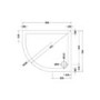 900x760mm  Low Profile Left Hand Offset Quadrant Shower Tray - Purity