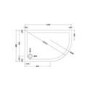 1200x800mm Right Hand Offset Quadrant Low Profile Shower Tray- Purity 