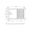 1400x900mm Low Profile Rectangular Walk In Shower Tray with Drying Area - Purity&#160;
