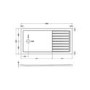 1600x800mm Walk-In Rectangular Shower Tray 40mm with Drying Area - White Stone Resin - Purity