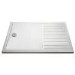 1700x800mm Stone Resin Low Profile Rectangular Walk In Shower Tray with Drying Area - Purity 