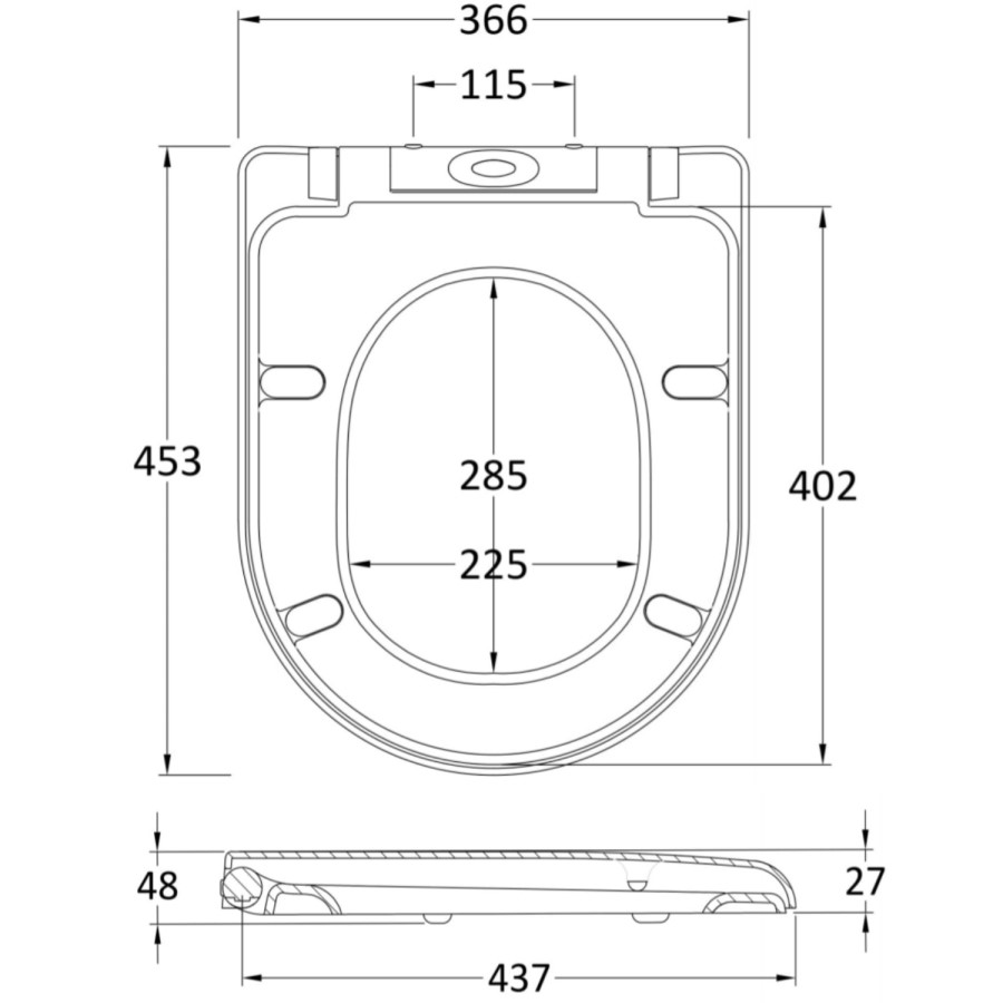 D Shaped Soft Close Seat                