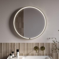Round Brass Heated Bathroom Mirror with Lights 600mm - Nyx Round Brass Heated Bathroom Mirror with Lights 600mm - Nyx