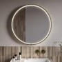 Round Brass Heated Bathroom Mirror with Lights 800mm - Nyx