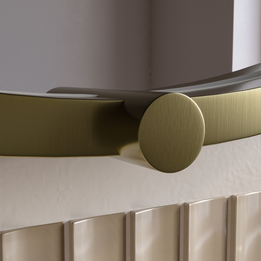 Round Brass Heated Bathroom Mirror with Lights 800mm - Nyx