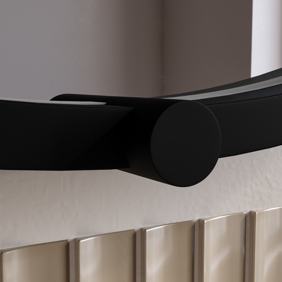 Round Black Heated Bathroom Mirror with Lights 800mm - Nyx