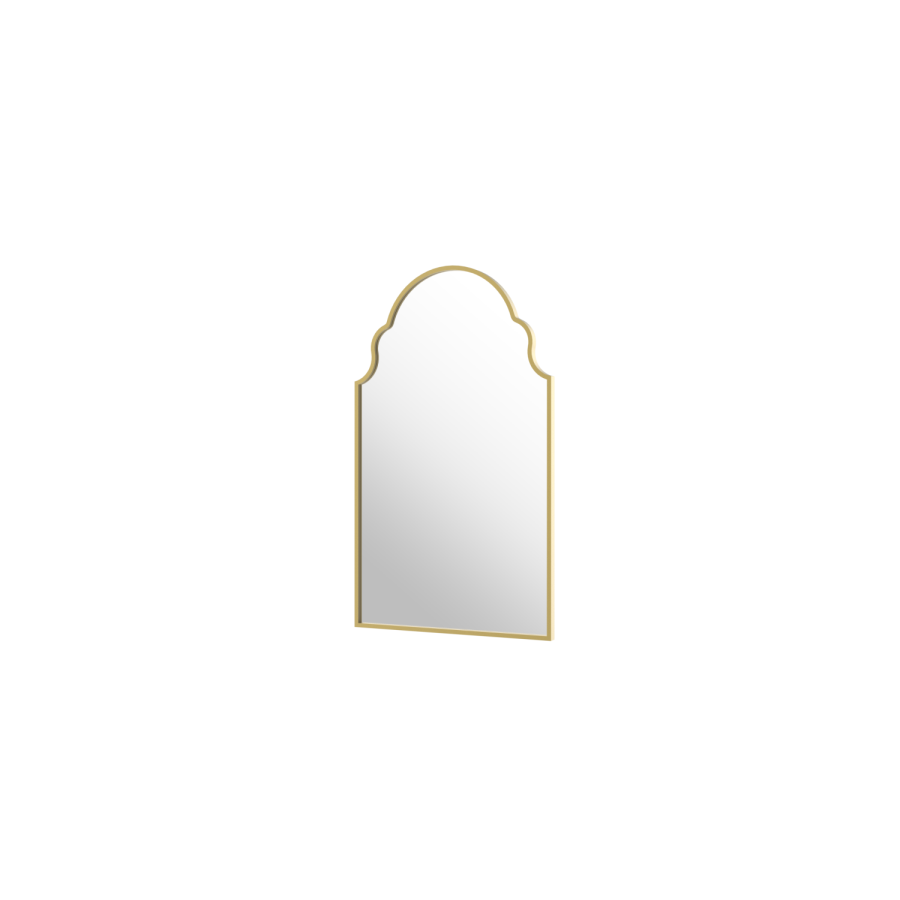 Arched Ornate Brass Bathroom Mirror 500 x 800mm - Oberon