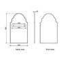 Arched Ornate Brass Bathroom Mirror 500 x 800mm - Oberon