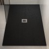 1000x800mm Black Slate Effect Shower Tray with Grate - Sileti 