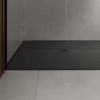 1000x800mm Black Slate Effect Shower Tray with Grate - Sileti 