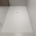 OBN1080100 1000x800mm Rectangular White Slate-Effect Shower Tray 27mm - Stone Resin - Sileti