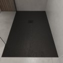 OBN1290010 1200x900mm Rectangular Black Slate Shower Tray 27mm - Stone Resin - Sileti