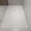 1200 x 900mm White Slate Effect Tray with Grate - Sileti 