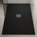 1200x800mm Rectangular Shower Tray with Grate - Black Stone Resin Slate Effect - Sileti