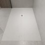 1400x900mm Rectangular White Slate-Effect Shower Tray 27 - Stone Resin - Sileti