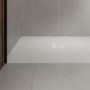 1400x900mm Rectangular White Slate-Effect Shower Tray 27 - Stone Resin - Sileti