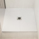 OBN80100 800x800mm Square White Slate Shower Tray 27mm - Stone Resin - Pearl