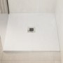 800x800mm Square White Slate Shower Tray 27mm - Stone Resin - Pearl