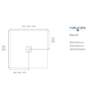 800x800mm Square Black Slate Shower Tray 27mm - Stone Resin - Sileti