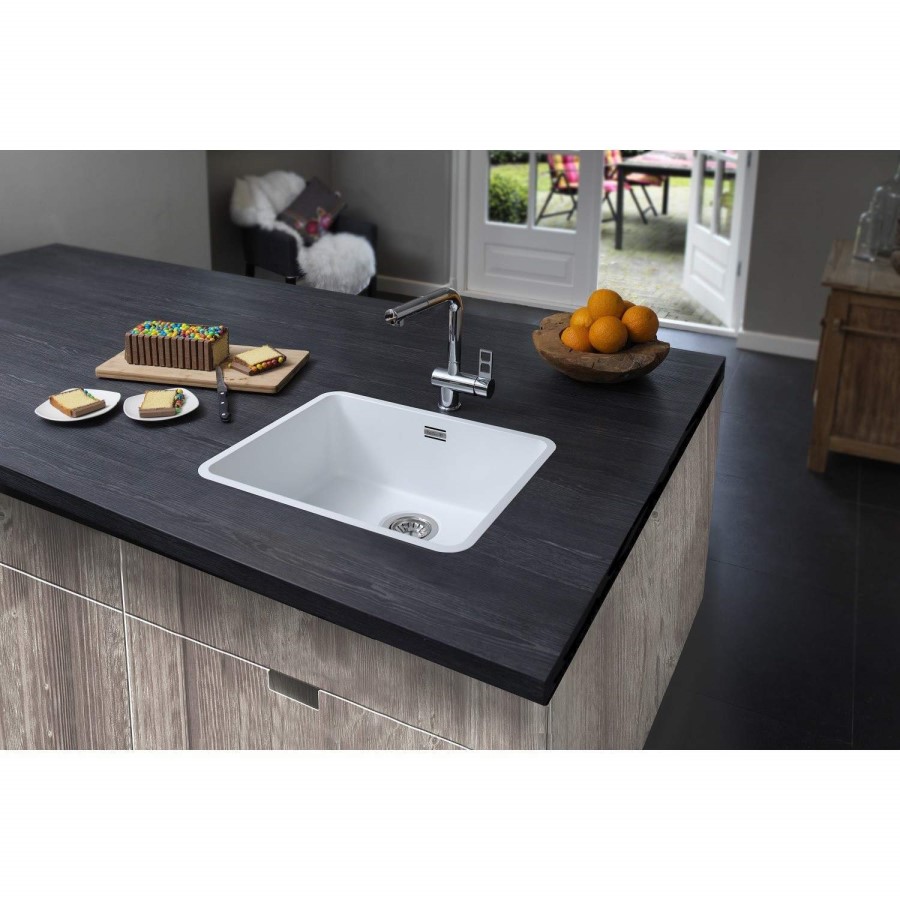 Reginox Ohio Single Bowl Stainless Steel White Kitchen Sink
