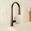 OLNSLBRZPO Brushed Bronze Single Lever Pull Out Monobloc Kitchen Mixer Tap - Enza Olney