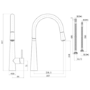Brushed Bronze Single Lever Pull Out Monobloc Kitchen Mixer Tap - Enza Olney