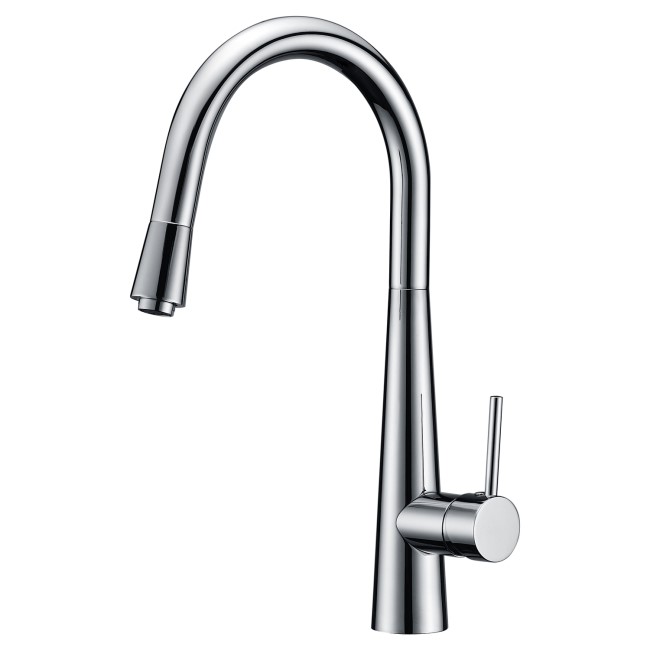 Enza Olney Chrome Single Lever Pull Out Monobloc Kitchen Mixer Tap