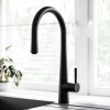 Black Single Lever Pull Out Kitchen Mixer Tap - Enza Olney