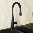 OLNSLMBRPO Matt Black Single Lever Pull Out Monobloc Kitchen Mixer Tap - Enza Olney