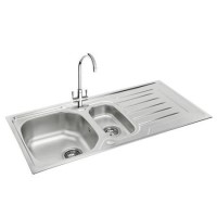 ALMOST PERFECT - Carron Phoenix Onda 150 1.5 Bowl Kitchen Sink - Stainless Steel