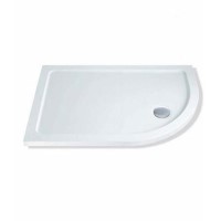 Claristone White Right Hand Shower Tray & Waste - 900 x 760mm