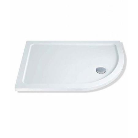 Claristone White Right Hand Shower Tray & Waste - 900 x 760mm