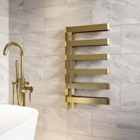 Brass Designer Curved Towel Radiator 850 x 500mm - Ordos