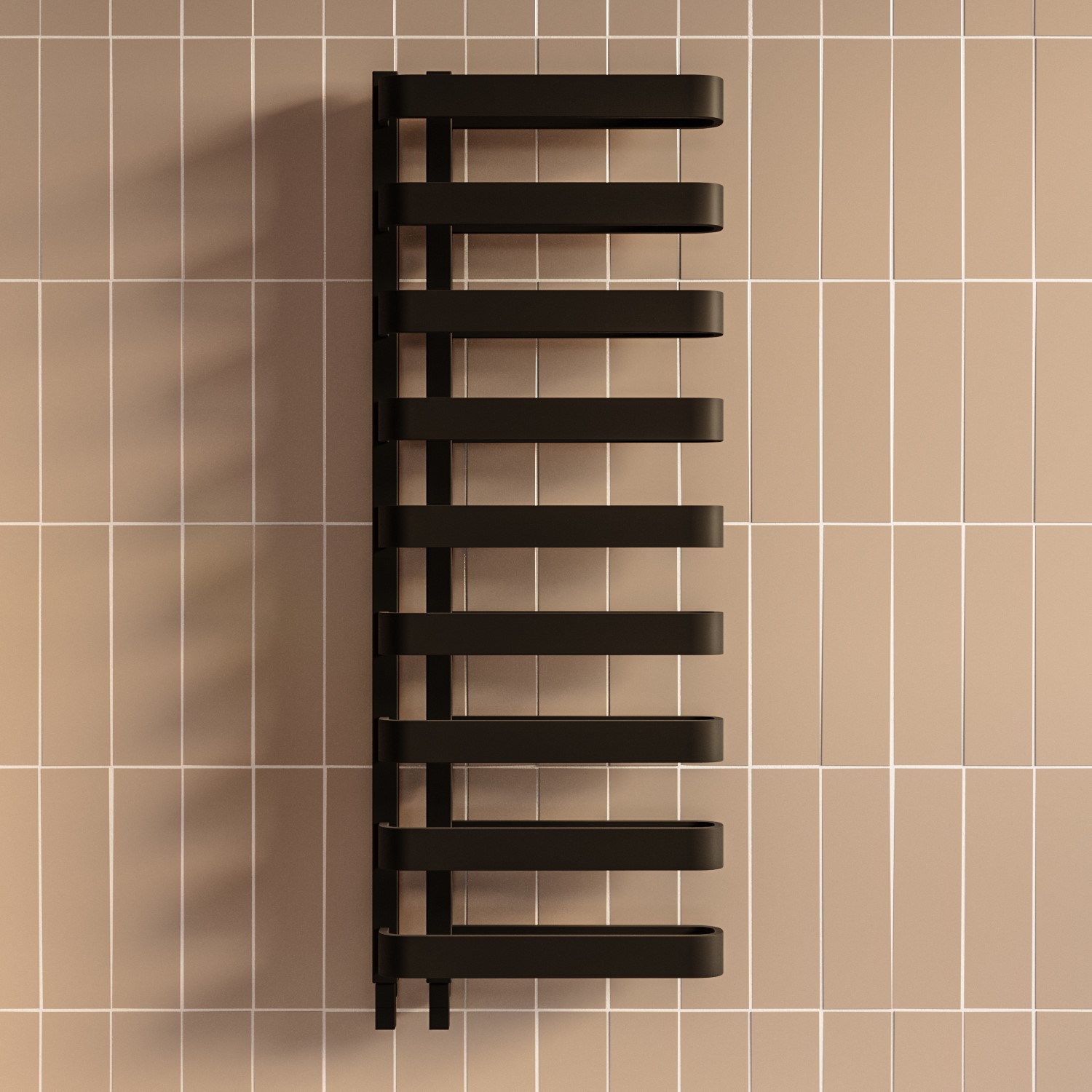 Black Designer Towel Radiator 1300 X 500mm Ordos Better Bathrooms black-designer-towel-radiator-1300-x-500mm-ordos-better-bathrooms